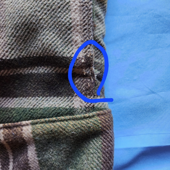 LEVI'S MEN'S PLAID WOOL- BLEND SHERPA-LINED TRUCKET JACKET BROWN/GREEN SZ SMALL - Picture 6 of 13